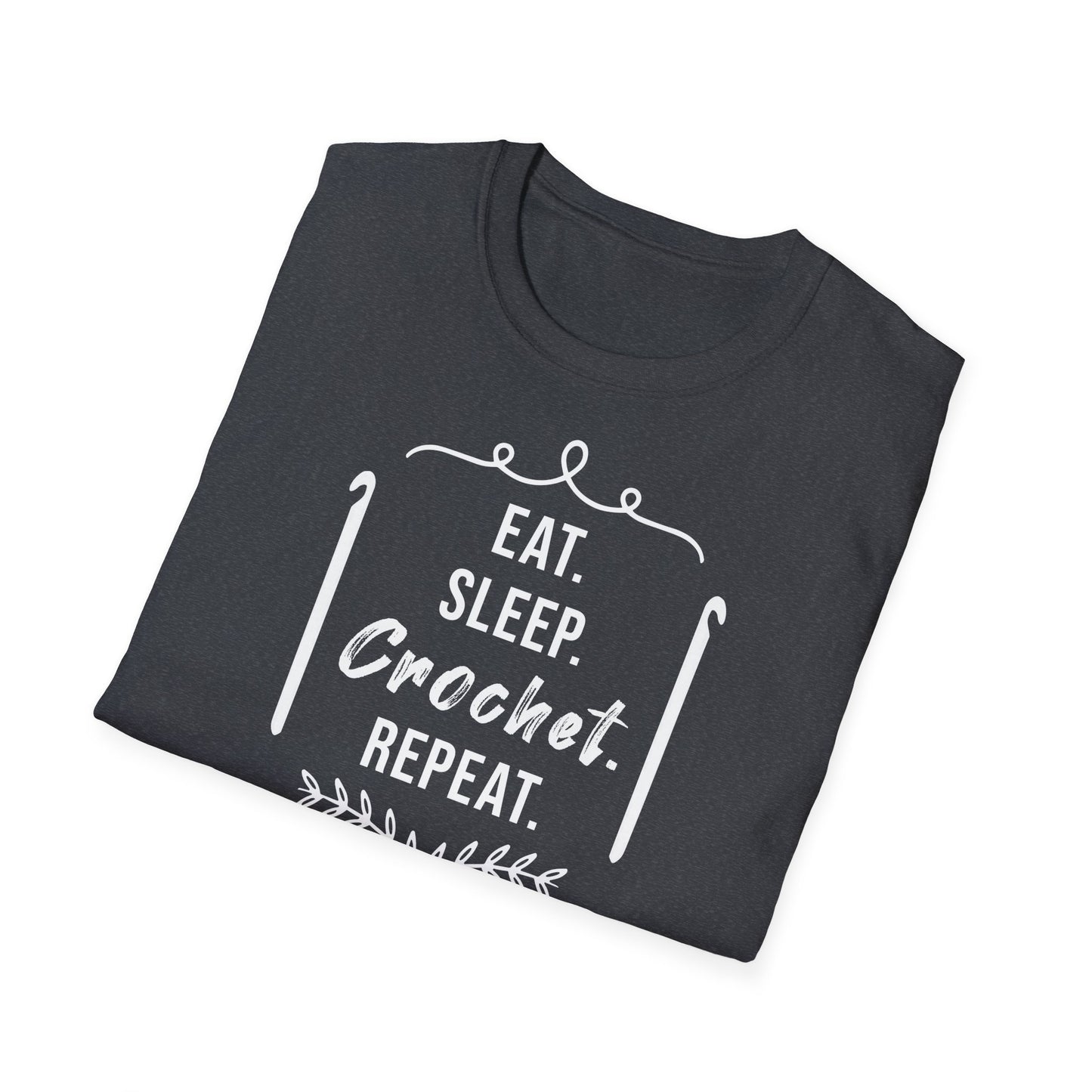 "Eat Sleep Crochet Repeat" dark