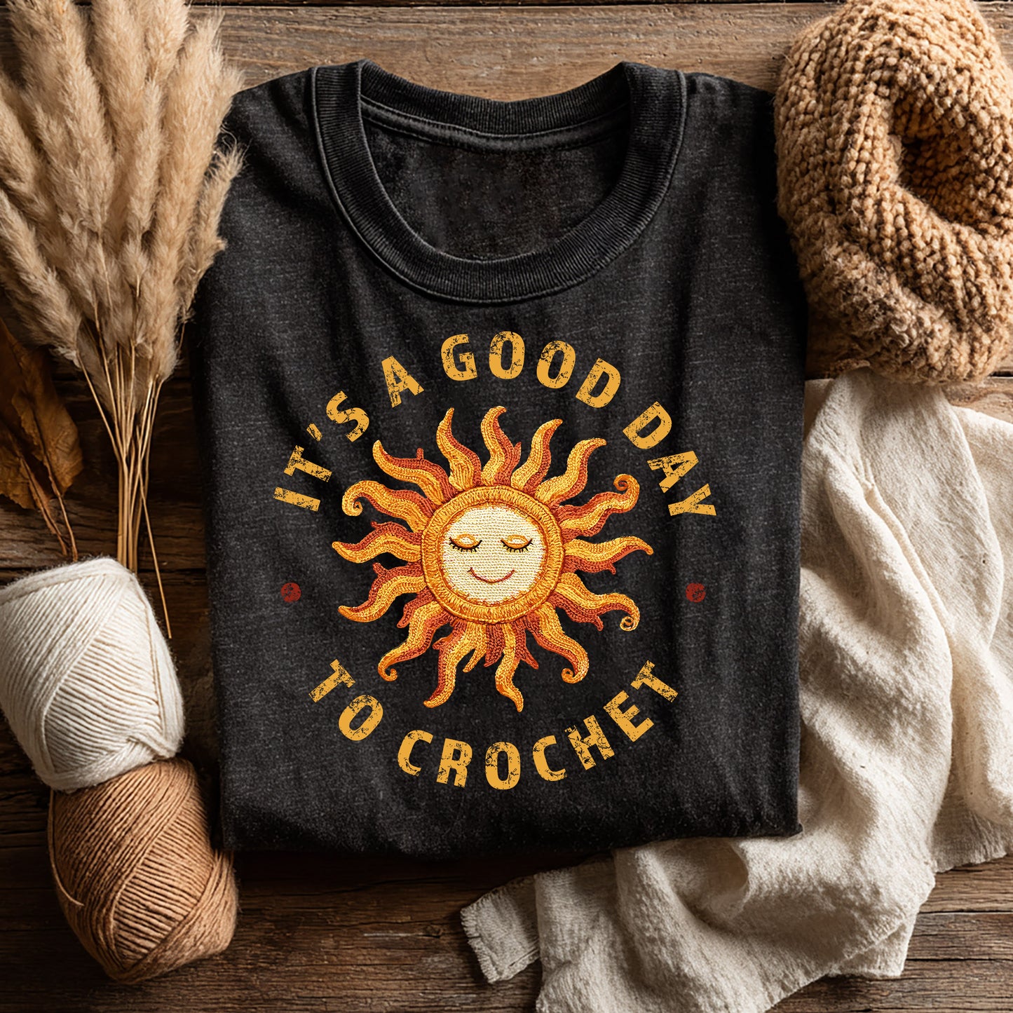 "It's good day to crochet" dark