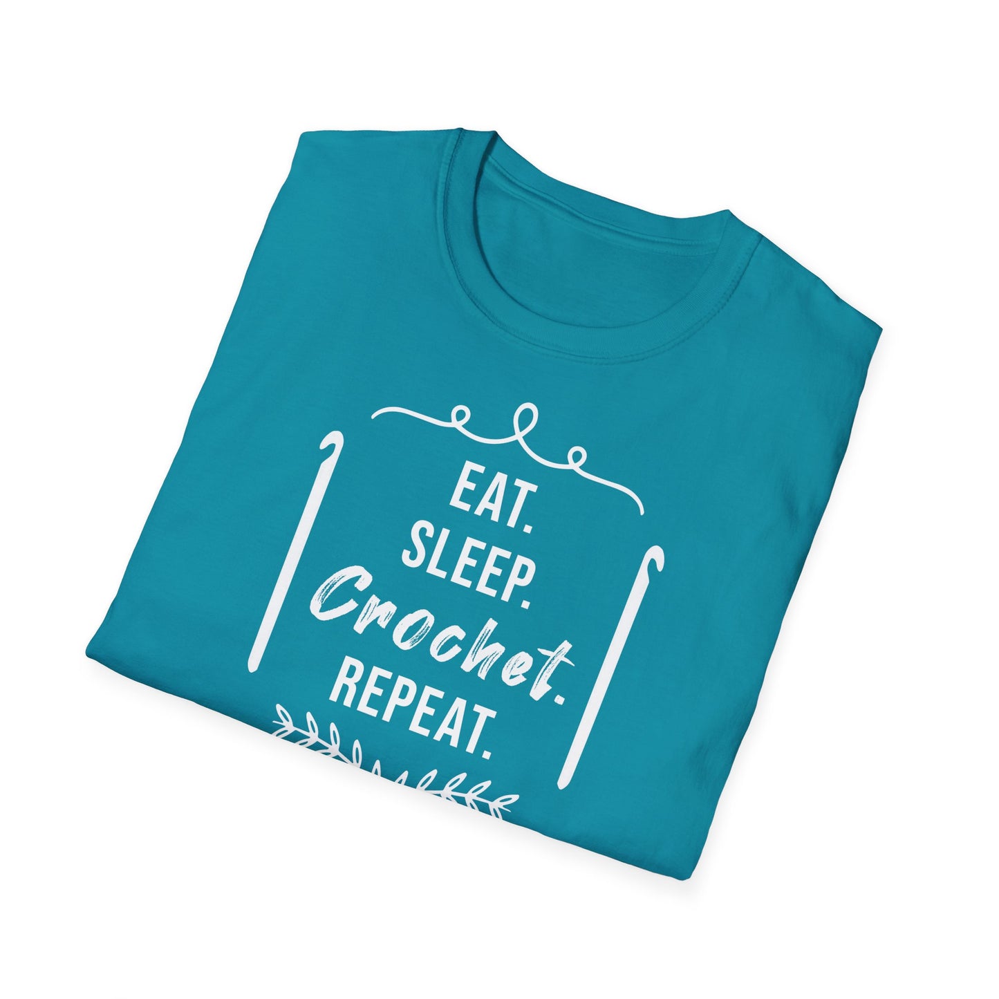 "Eat Sleep Crochet Repeat" dark