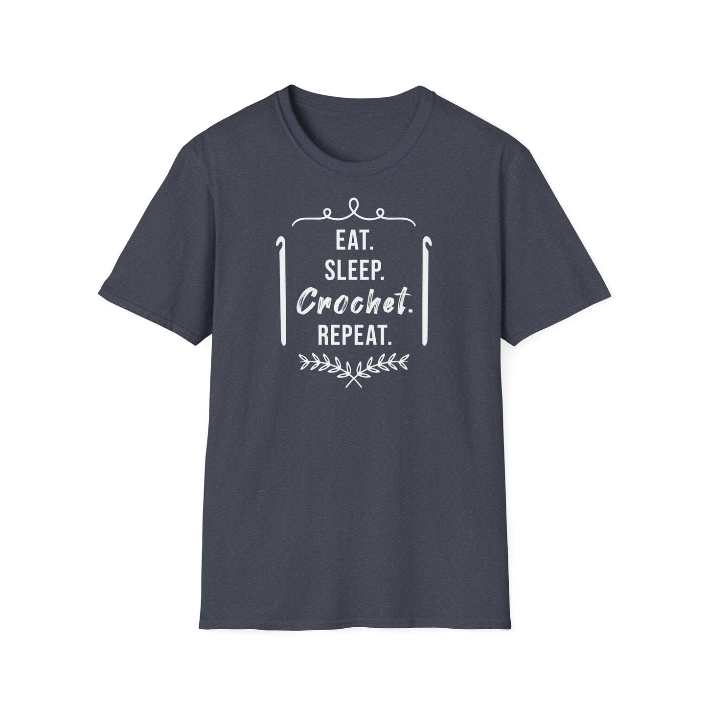 "Eat Sleep Crochet Repeat" dark