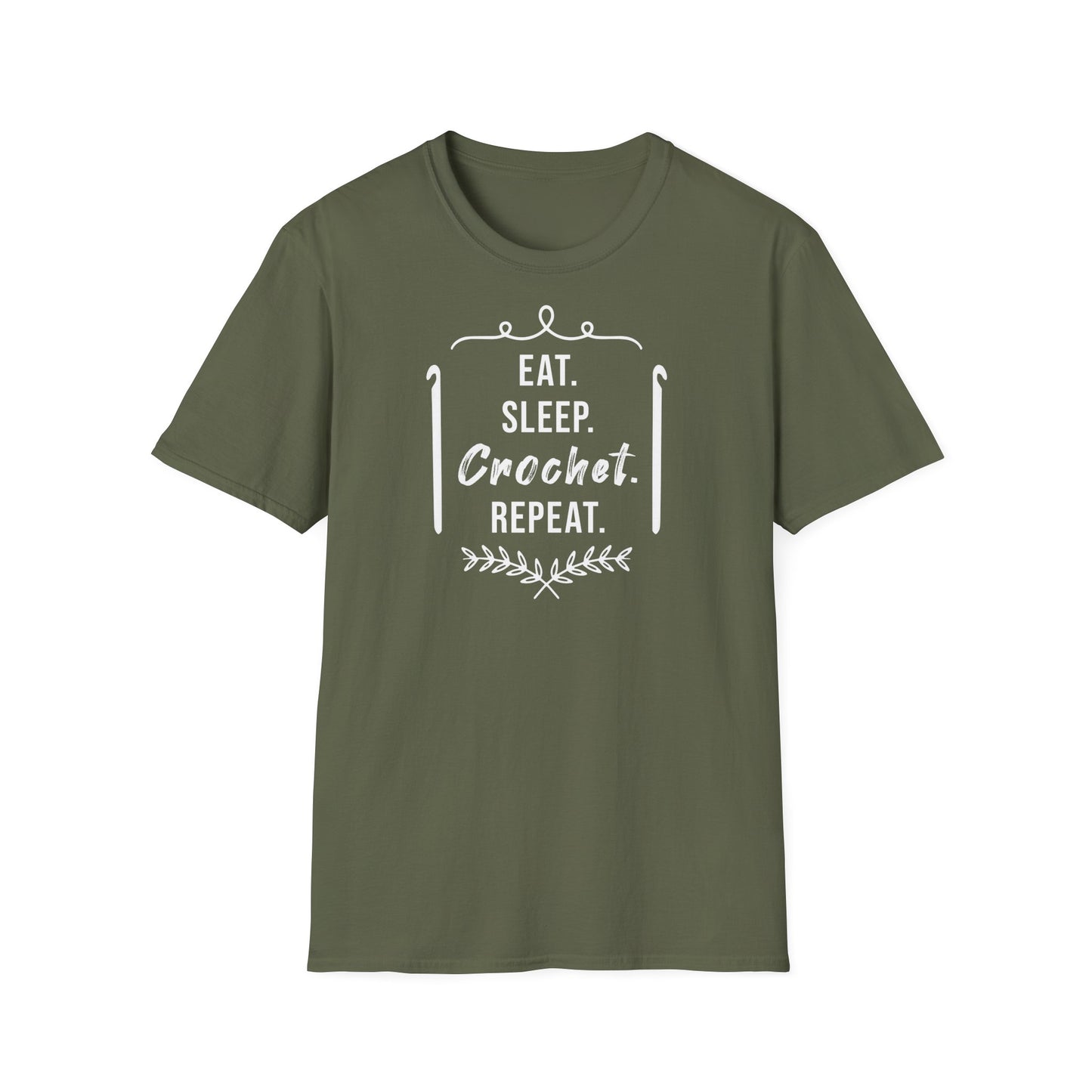 "Eat Sleep Crochet Repeat" dark