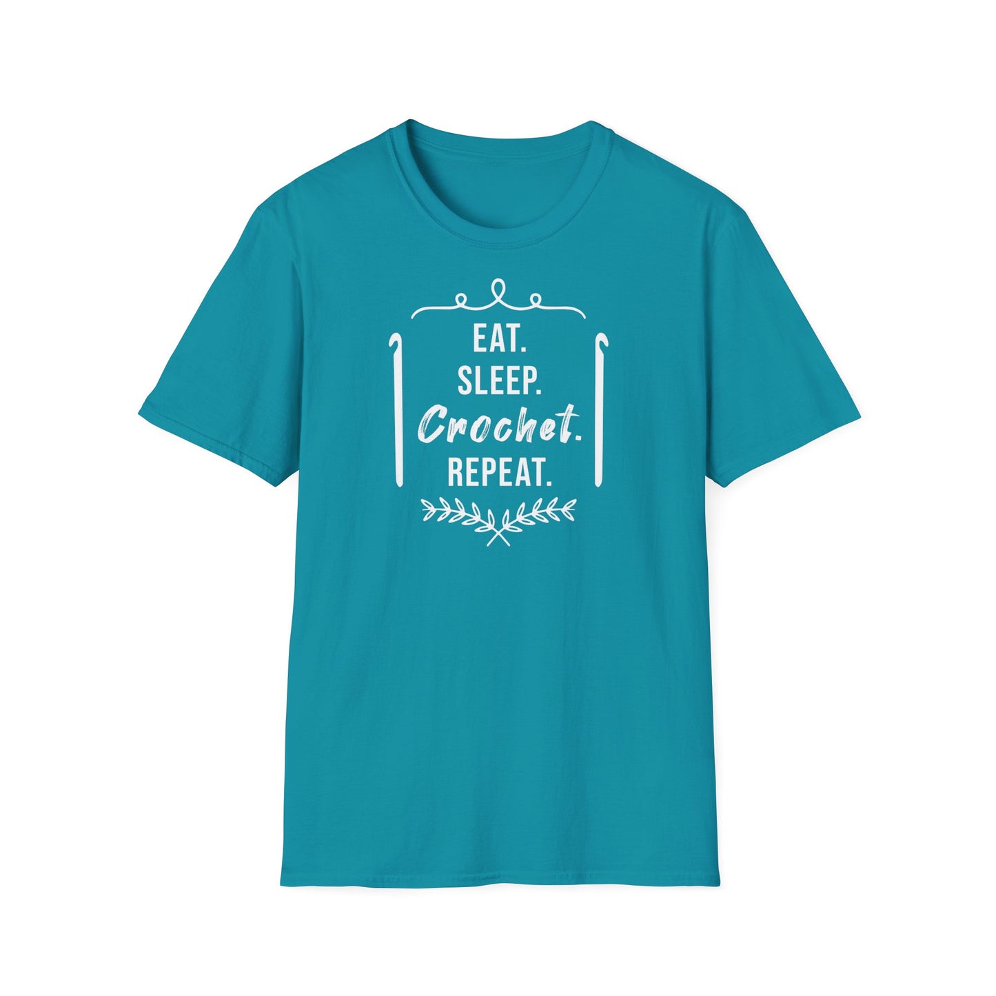"Eat Sleep Crochet Repeat" dark