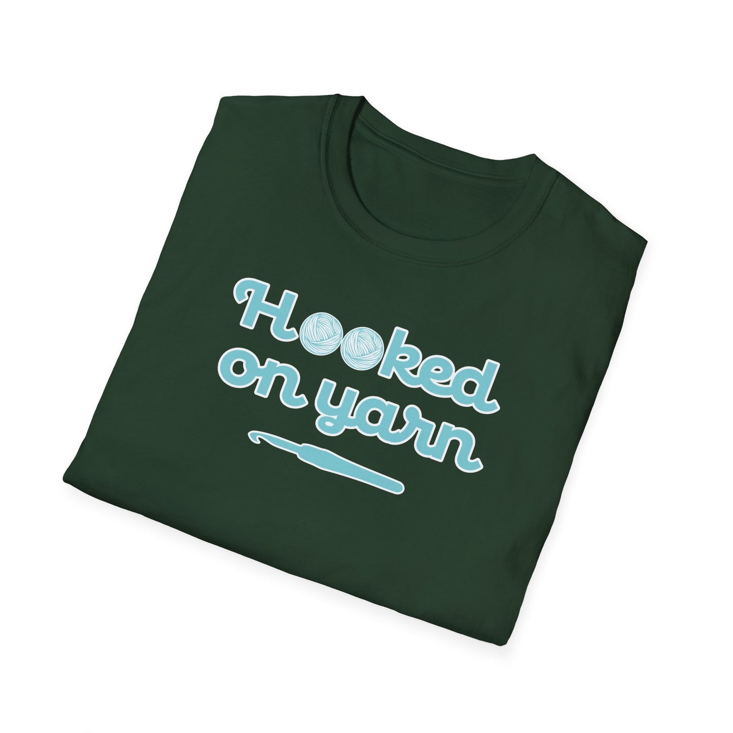 "Hooked on yarn" dark