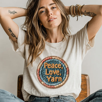 "Peace, Love, Yarn" light