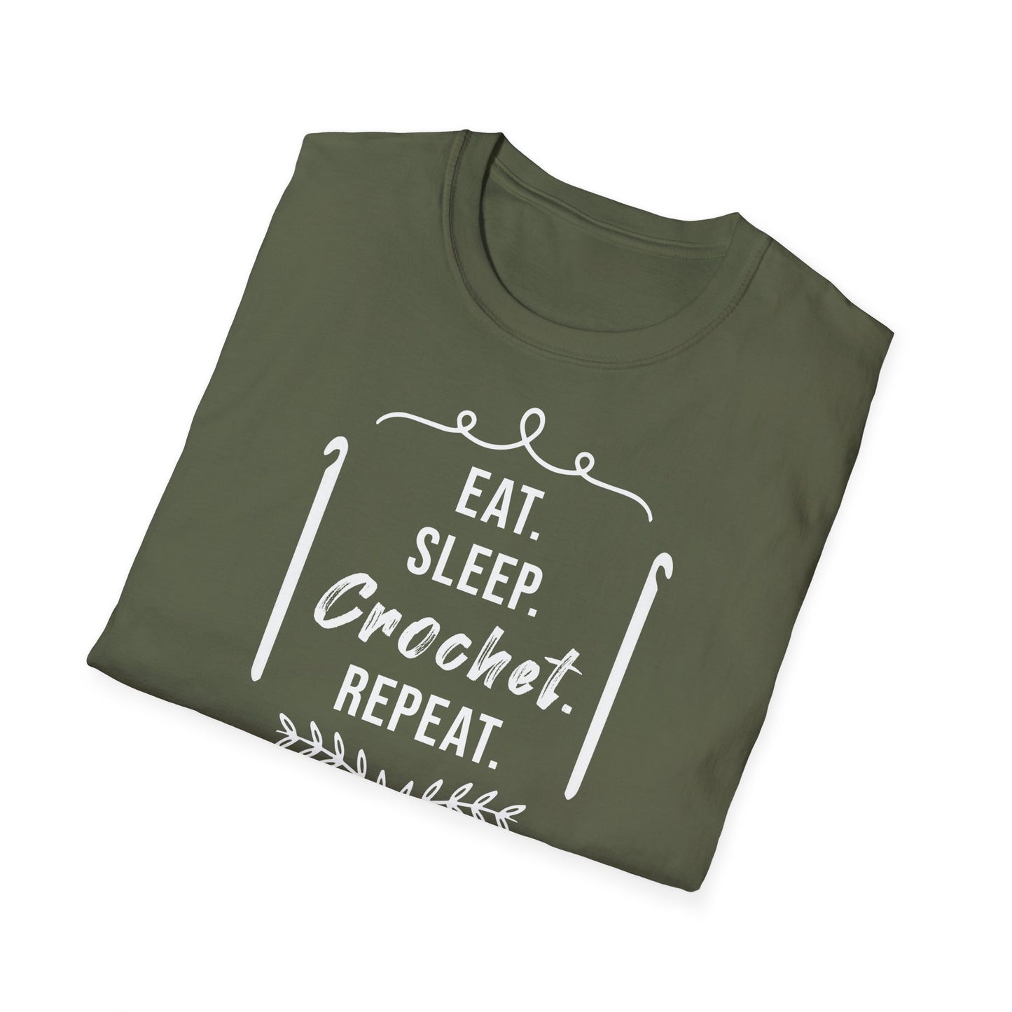 "Eat Sleep Crochet Repeat" dark