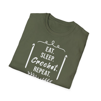 "Eat Sleep Crochet Repeat" dark