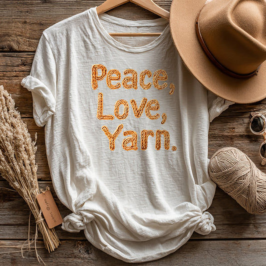 "Peace, Love, Yarn" light