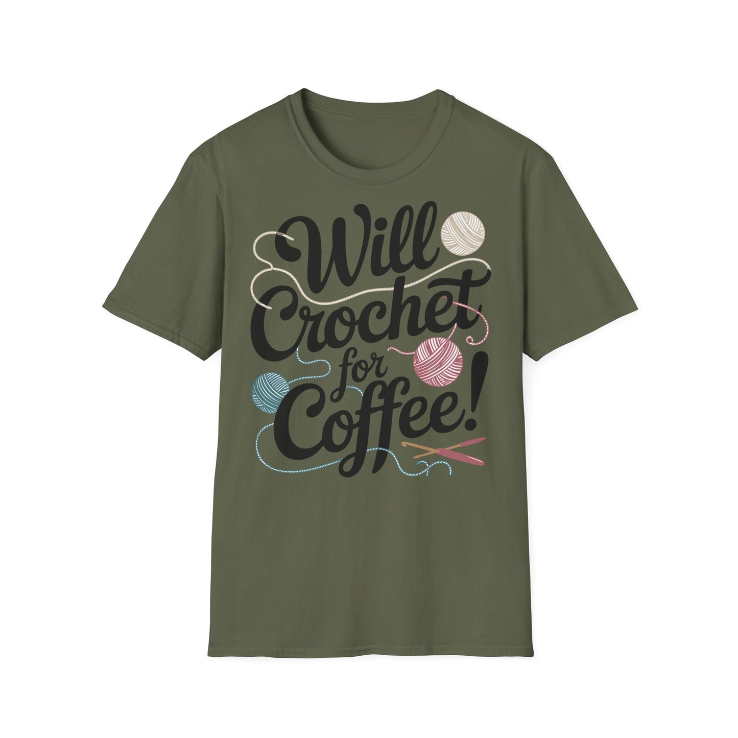 "Will Crochet for Coffee!" dark