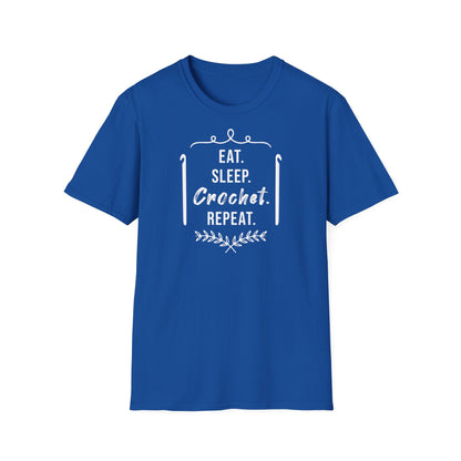 "Eat Sleep Crochet Repeat" dark