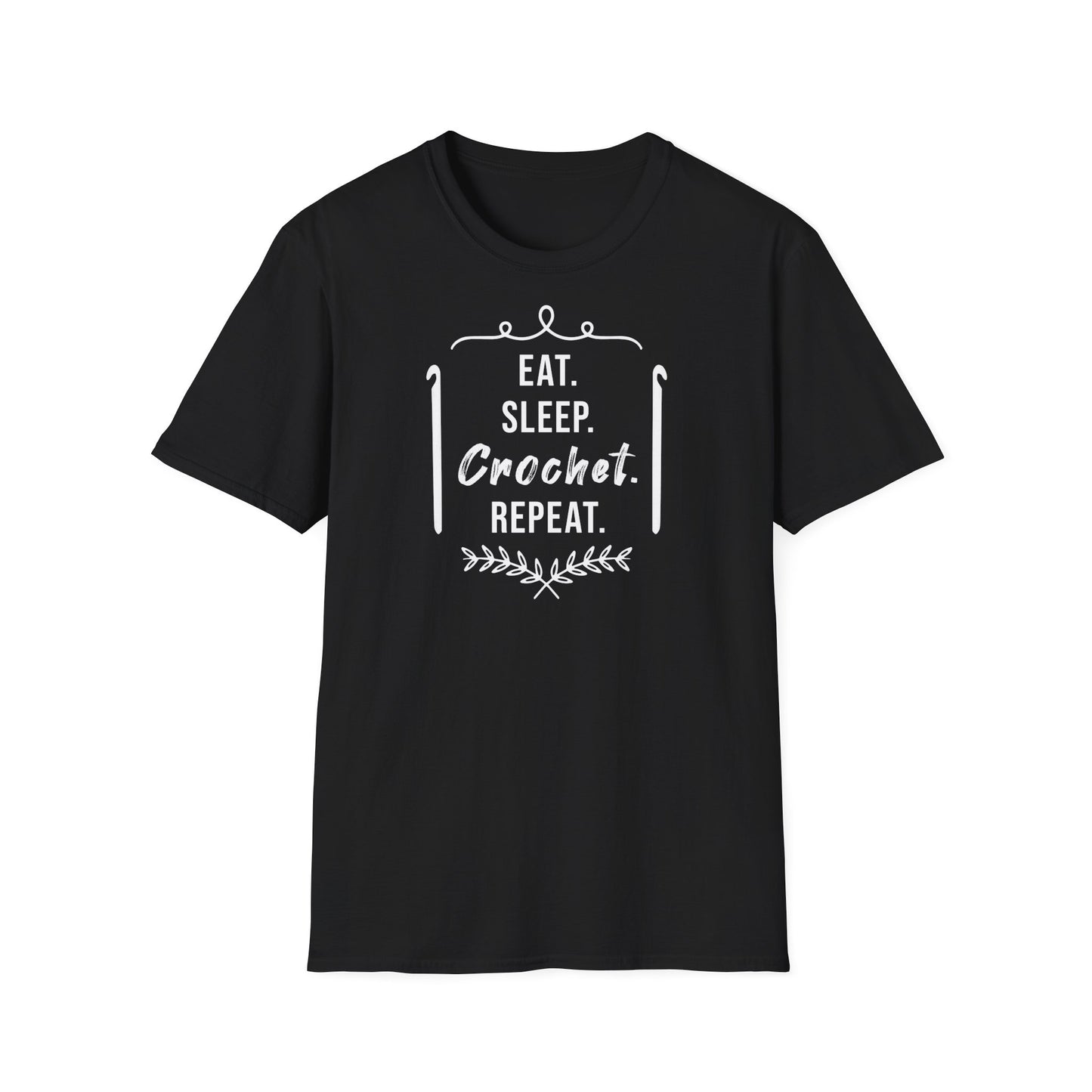 "Eat Sleep Crochet Repeat" dark