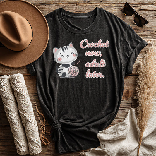 "Crochet now, adult later" dark