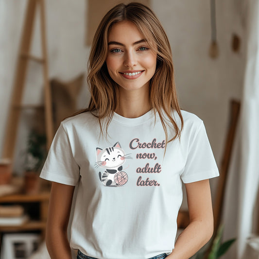 "Crochet now, adult later" light
