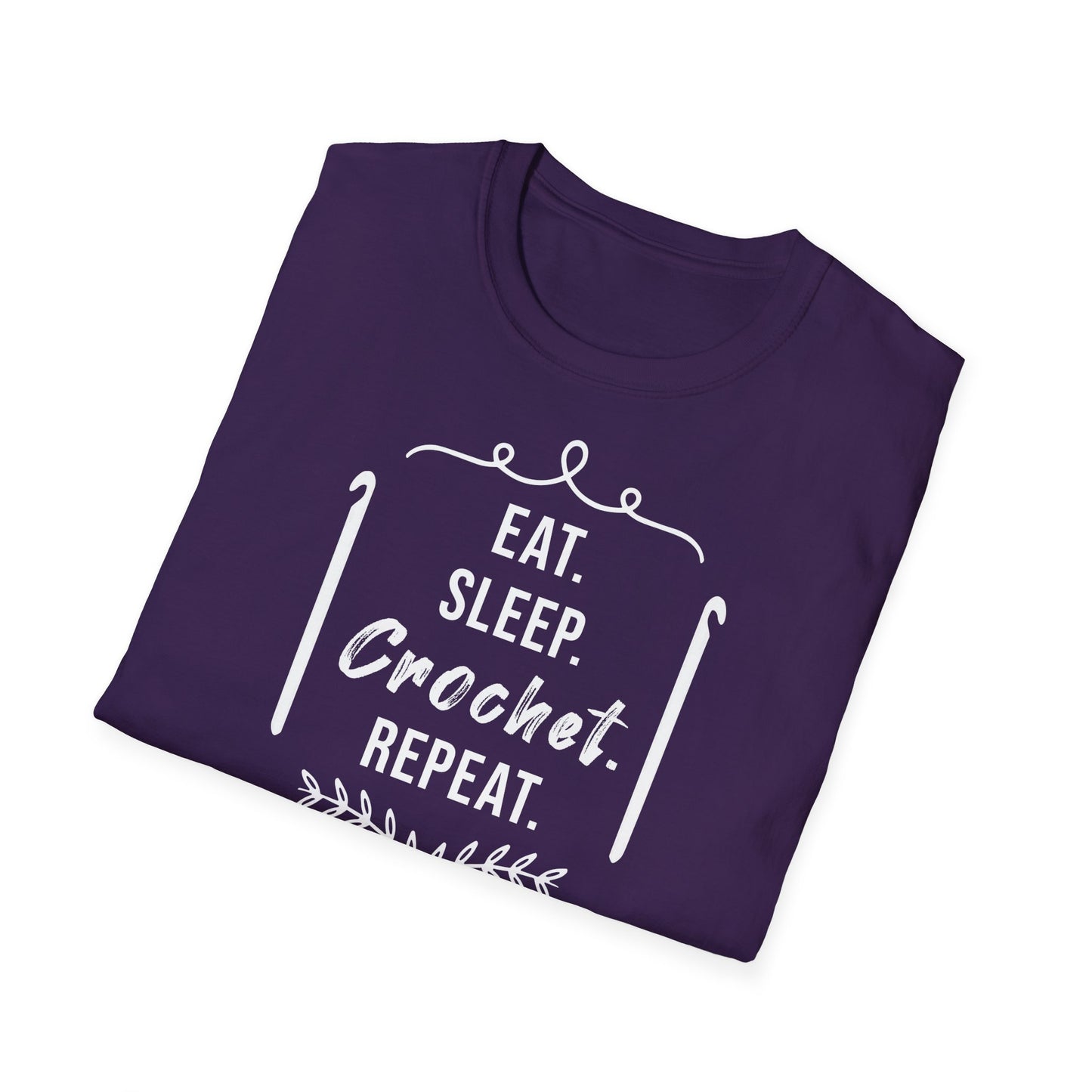 "Eat Sleep Crochet Repeat" dark