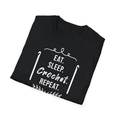 "Eat Sleep Crochet Repeat" dark