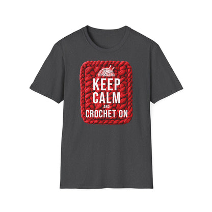 "Keep calm and crochet on" dark