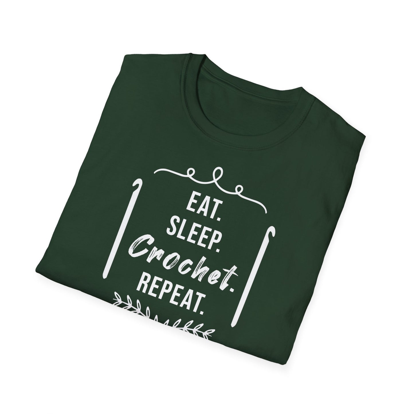 "Eat Sleep Crochet Repeat" dark
