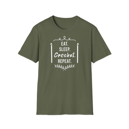 "Eat Sleep Crochet Repeat" dark