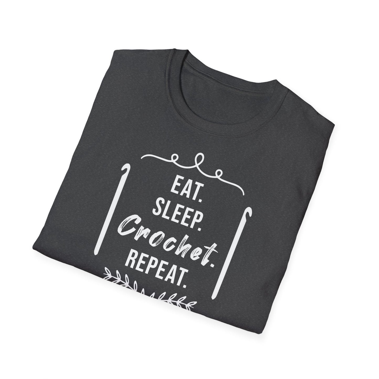 "Eat Sleep Crochet Repeat" dark