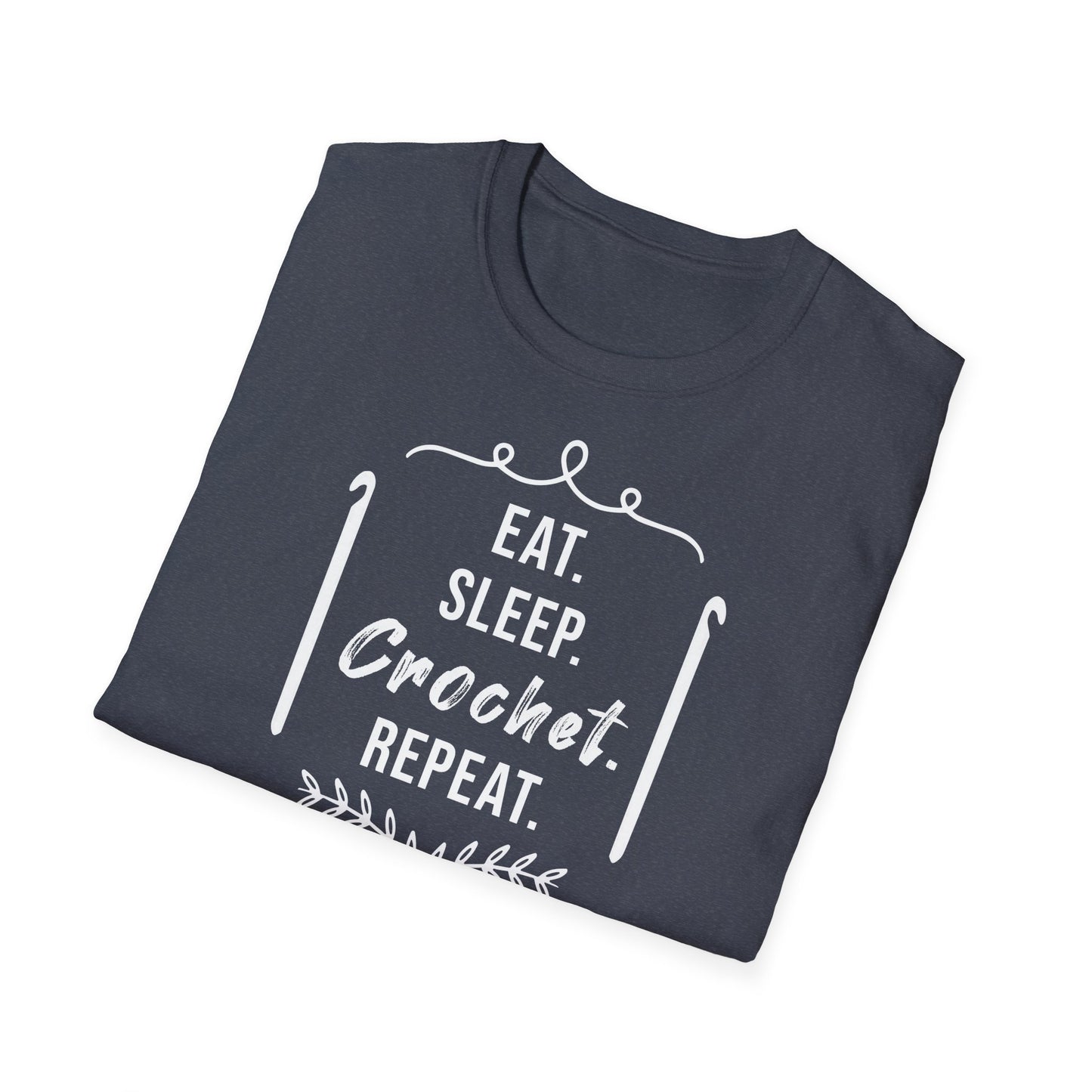 "Eat Sleep Crochet Repeat" dark