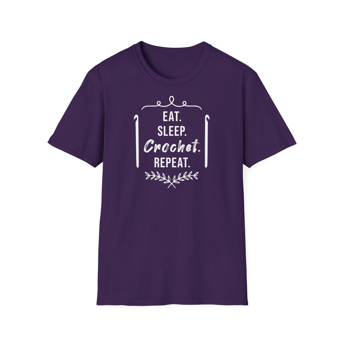 "Eat Sleep Crochet Repeat" dark
