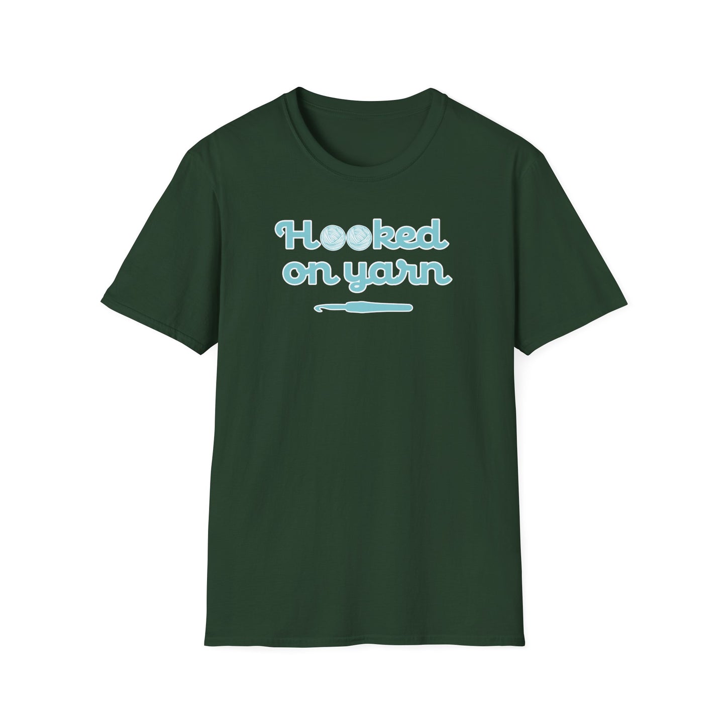 "Hooked on yarn" dark