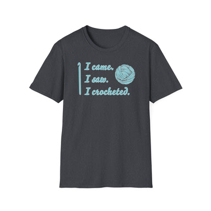 "I came. I saw. I crocheted." dark