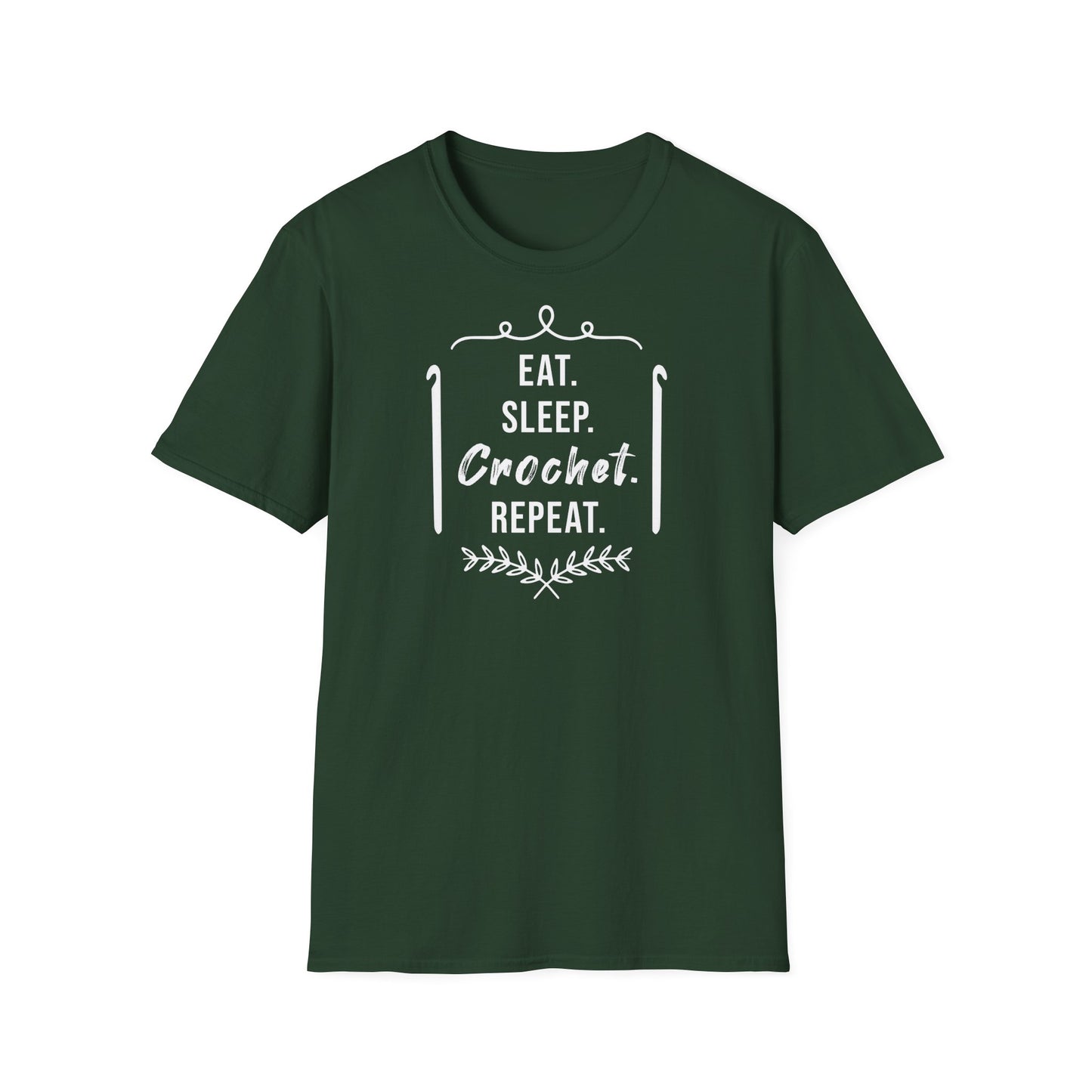 "Eat Sleep Crochet Repeat" dark