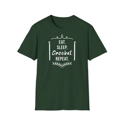 "Eat Sleep Crochet Repeat" dark