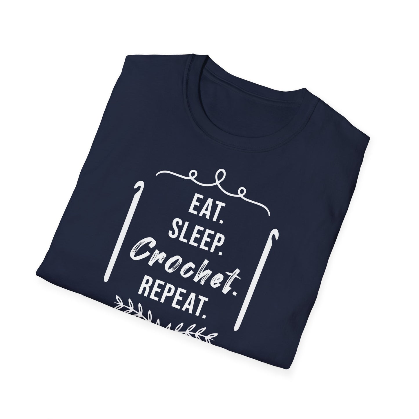 "Eat Sleep Crochet Repeat" dark
