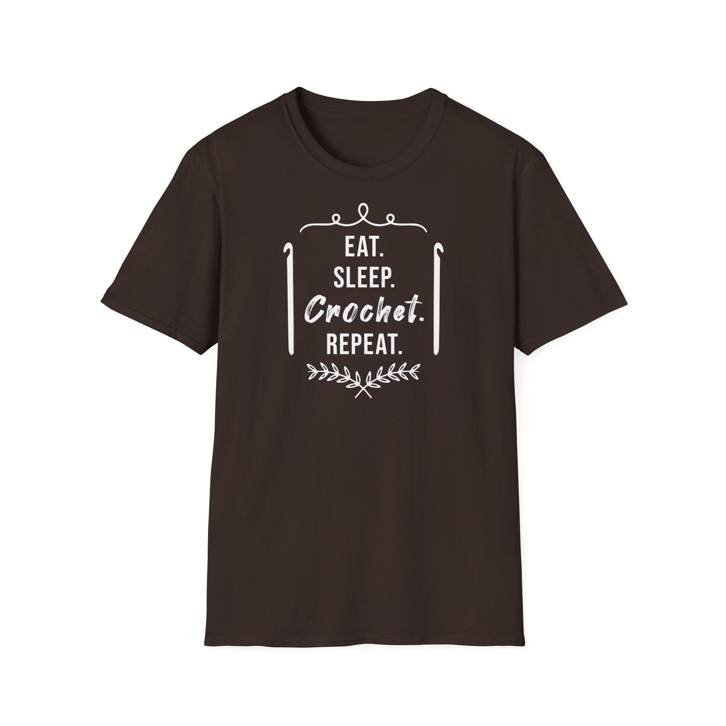 "Eat Sleep Crochet Repeat" dark