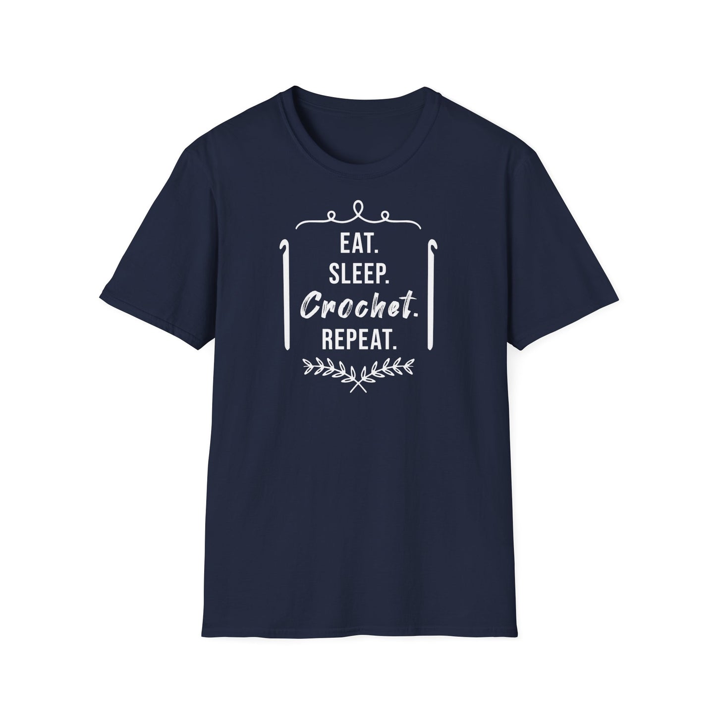 "Eat Sleep Crochet Repeat" dark